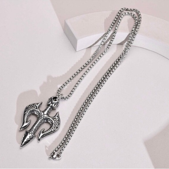 Neptunes Trident Pendant for Men, Trident of Shiva - Picture 2 of 4